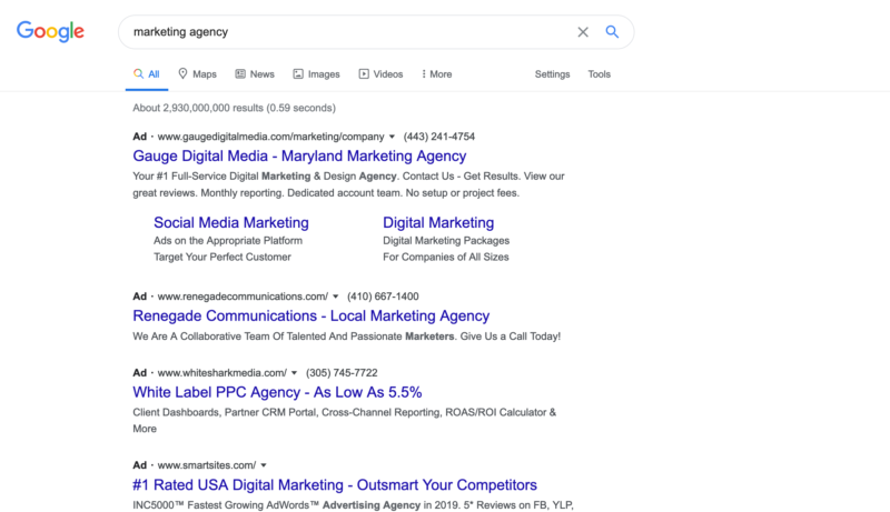 Google Ads PPC Screenshot