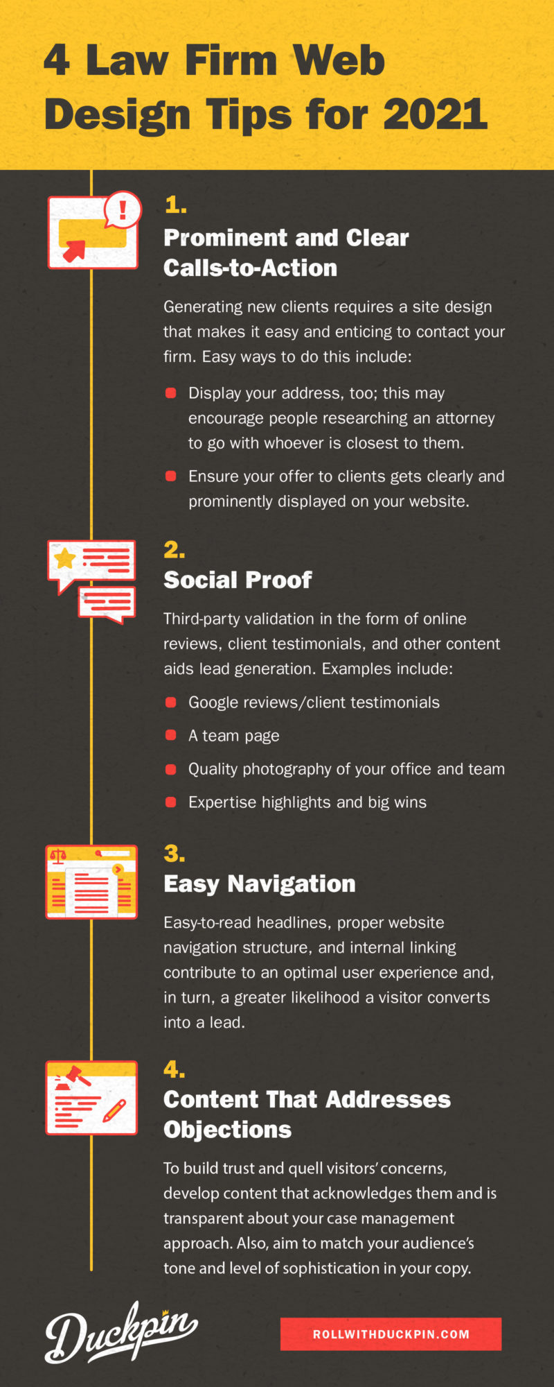 four must-have components of successful Law Firm Web Design infographic